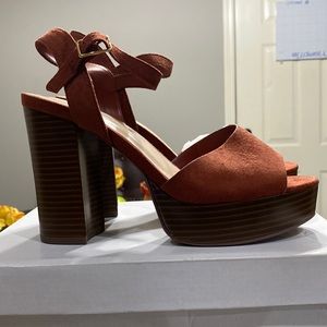 Size 9 suede heels. Brand new never worn